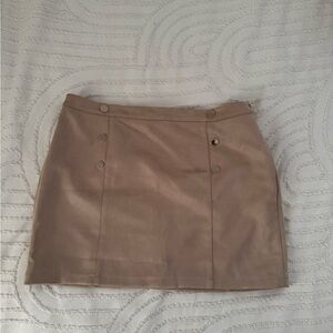 Guess Tan Mini Skirt with Button Accents